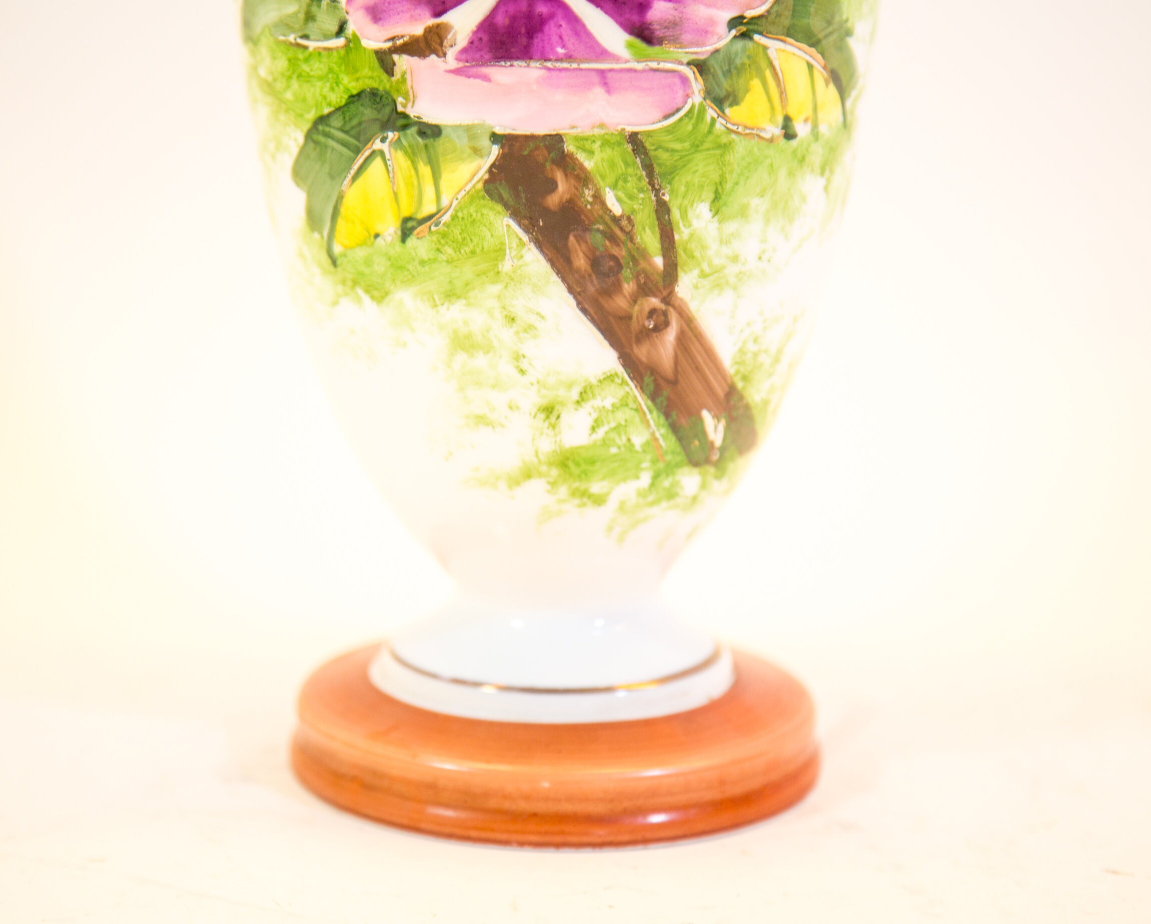 ヴィンテージ花瓶 | 写真オパーリンガラス | 花の装飾 | 写真手描き 