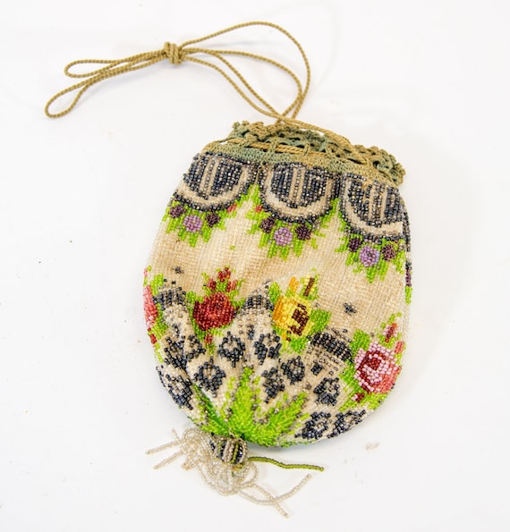 Antique beaded purse | Victorian antique | colorf… - image 2