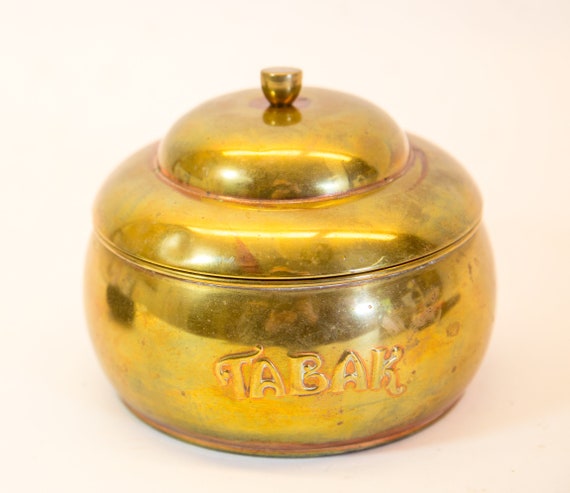 Antique Tobacco Jar | Full brass | vintage 20's - image 9