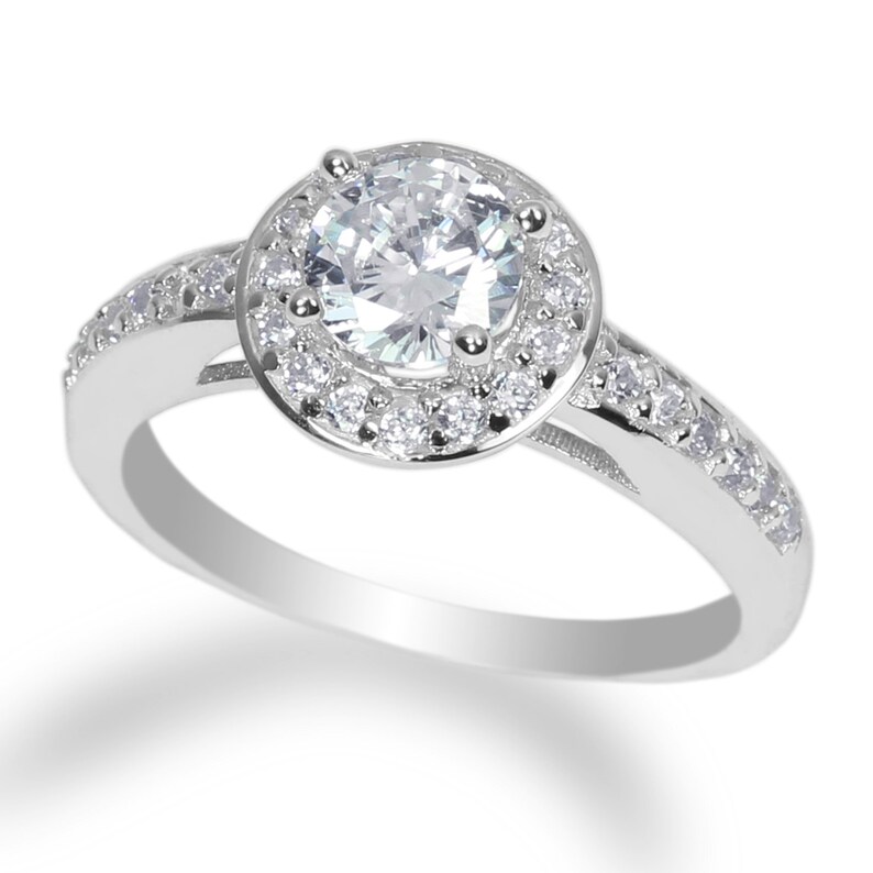 JamesJenny Ladies 10K Yellow Gold Round CZ Unique Fancy Band Ring Size 4-10