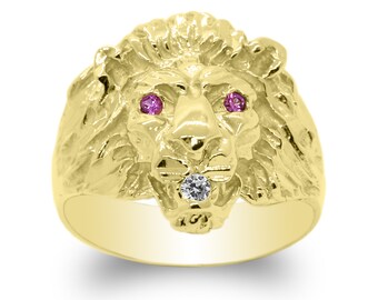 Ruby Eye Lion Ring - Etsy