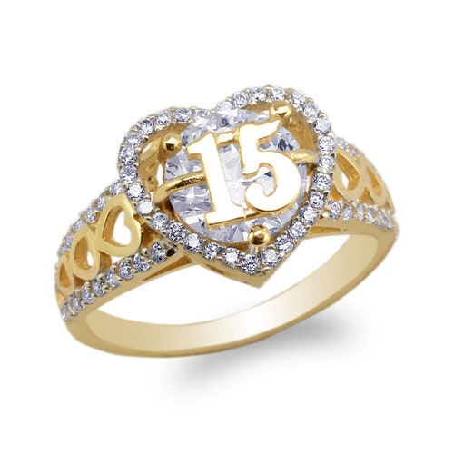 Rose Gold Crown Quinceanera 15 Anos Cz Ring Quinceanera Ring Etsy