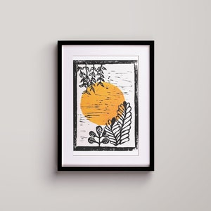 Sun Linocut Print (5x7in)