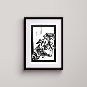 Birds Linocut Art