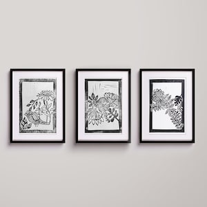 Dreifach Linolschnitt Kunst