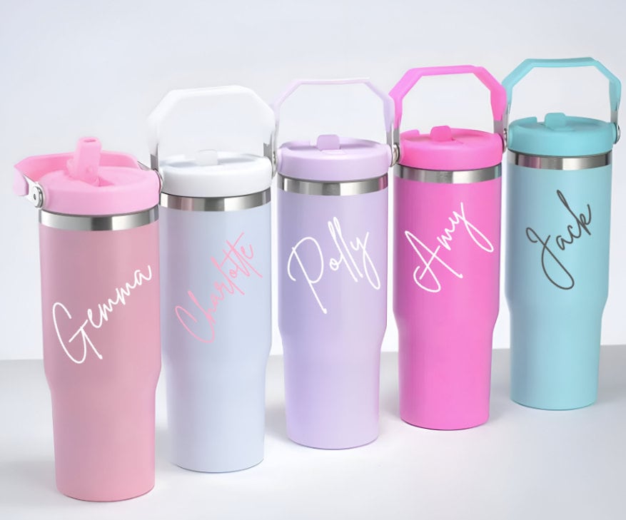 Personalised 30oz tumbler, Personalised tumbler, Personalised insulated 30 oz tumbler, Custom travel cup, Tumbler with Handle
