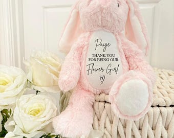 Personalised Plush Bunny Teddy, Page Boy/Flower Girl Gift