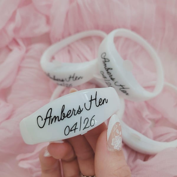 Personalised LED light up bracelets, wristbands weddings favours,party favours, events, rave accessories, concert accessories