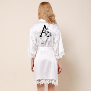 Personalised Bridesmaid Robes, Bridal Robes, Satin Dressing Gown, Bridesmaid Robe, Wedding, Wedding Party Robes, Bride Robe, Bridesmaid Gift