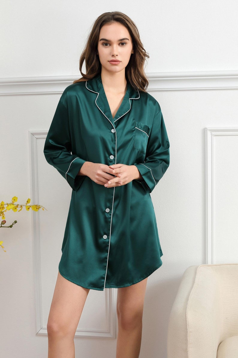 Monogram Satin Nightdress Personalised Nightdress Initial Etsy UK