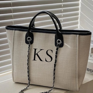 Personalised Monogram Bag, Holiday bag with your initials, Bride Gift ,Personalised Beach Bag, Honeymoon Girl, Bridal Bag, Mrs Bag