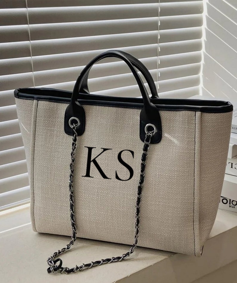 Personalised canvas bag with your initials, ideal holiday bag.