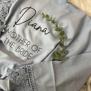 Mauve Bridesmaid Robes Bride Gift Bride Robe Bridesmaid Gift Satin Lace Robe Bride Dressing Gown Bridal Party Robes Personalised Robe
