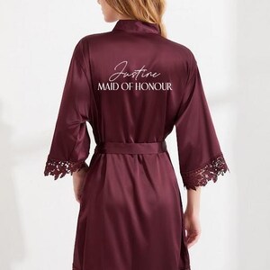 Bridesmaid Robes Bride Gift Bride Robe Bridesmaid Gift Satin Lace Robe Bride Dressing Gown Bridal Party Robes Wedding Robe Personalised Robe