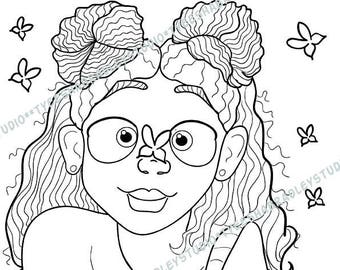 Au Naturale Adult Coloring Book 30 Pages Natural Hair Etsy