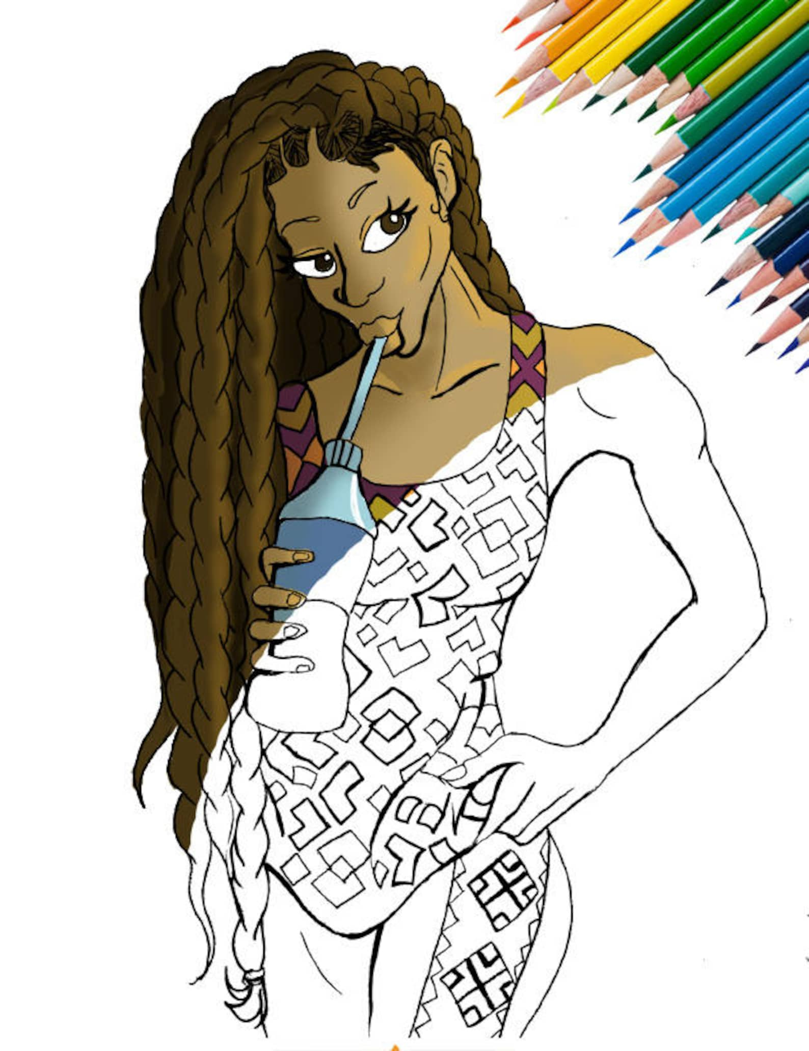 BLACK GIRL COLORING BOOK FOR ADULTS: African American Coloring Book  Featuring Beautiful Black Women for Stress Relief and Relaxation