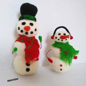 Snowmen, Needle Felted Snowmen, Decoration, Winter, White, Christmas, Holiday, Snowman, Felted Snowmen, Felted Snowman, Snowman