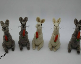 Needle Felted Bunny - Easter Decor - Easter Basket Stuffers - Gift for Child -