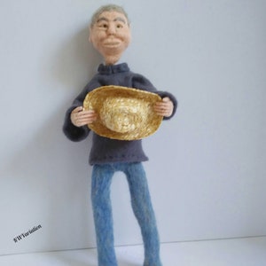 Needle felted doll, grandpa, grandpa doll, art doll