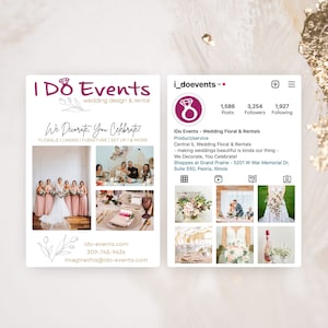 Modelo de folheto de marketing para exposição de casamento, cartão de marketing para noivas, folheto de marketing em grade do Instagram, modelo de marketing de cartão postal Canva DIY