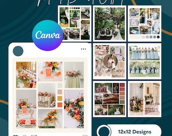 Moodboard-canvasjabloon | Moodboards bruiloft | Merksjabloon | Ontwerpen op kleur | Bruiloftsinspiratie | Bruiloftideeën | Visiebord