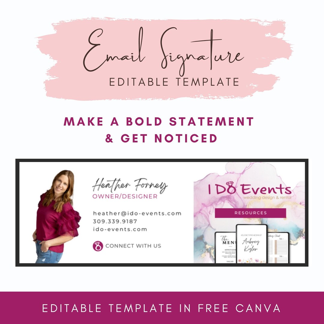 Email Signature Template With Logo & Photo! Editable Canva Business ...