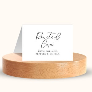Minimalist Buffet Card Template, Food Label, Modern Wedding Buffet Printable, Instant Download, 100% Editable Text in FREE Canva