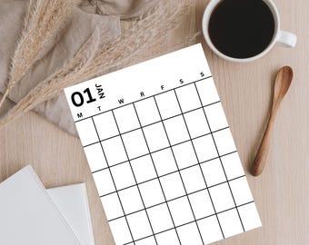 May include: A printable January calendar with a grid layout and the text "01 JAN" at the top.