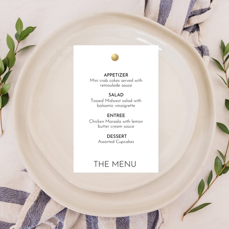 Menu Canva Template | Neutral Minimal Menu Card | 4x6 Card | Canva ...