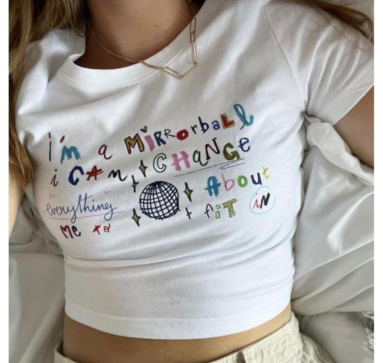 Mirror Ball Taylor Swift Shirt White Crop Top Baby Tee / - Etsy