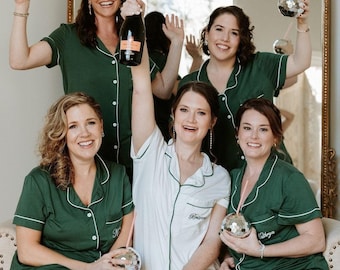 Bridesmaid pajamas set shorts, personalized bridesmaid pajama set, monogrammed bridesmaid pajama pants personalized bridesmaid pjs sets