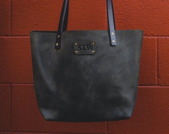 Leather Tote Bag - Leather Gift for Women - Tote Bag - Laptop Work & Student Bag - Personalized Tote Bag - Leather Purse - Monogram