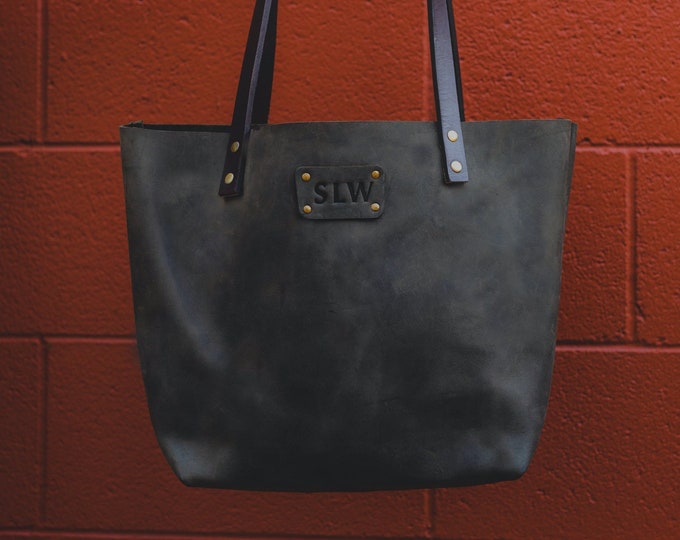 Leather Tote Bag - Leather Gift for Women - Tote Bag - Laptop Work & Student Bag - Personalized Tote Bag - Leather Purse - Monogram