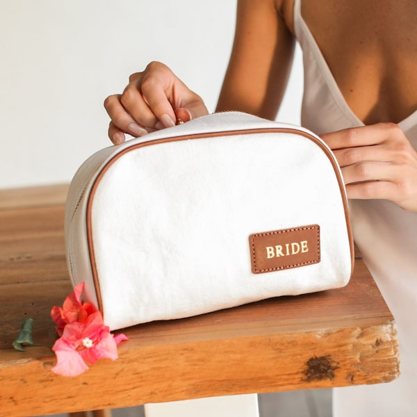 Borsa regalo per la sposa Regali per la signora Regalo per l'addio al nubilato per la sposa Borsa da viaggio Regalo per la luna di miele Custodia in tela Borsa per cosmetici grande