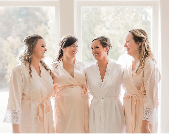 Bridesmaid robes, bridesmaid robe, bridesmaid gifts, cotton floral getting ready robes, bridal robes, bridal party gifts, wedding robes set