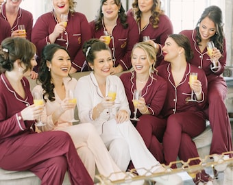 Bridesmaid Pajamas set monogrammed, bridesmaid pajamas set of 7, bridesmaid pajamas set of 8, bridesmaid pajamas set of 10, set of 9 Softest