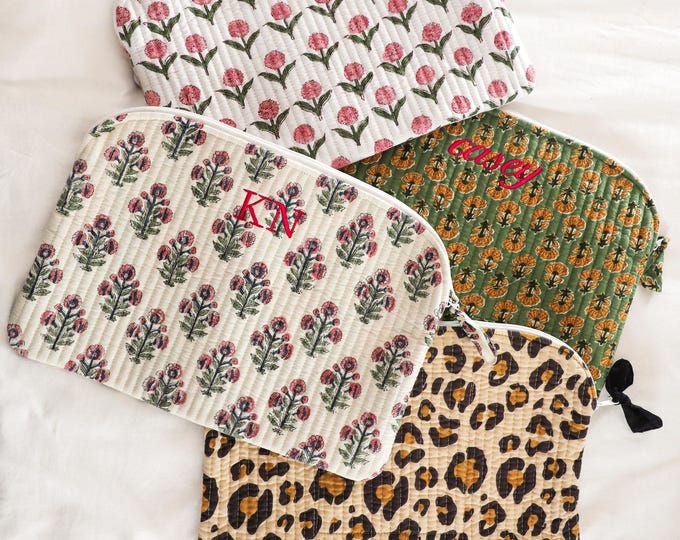 Personalized Laptop Case iPad Case Block Print MacBook Sleeve | Bridesmaid Gift | Custom Embroidered Computer Bag | Tech Organizer Bag