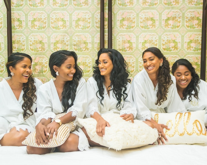 Bridesmaid Robes | Bridesmaid Gifts | Bridal Party gift | Bacholerette Robe | Lace Robes | Wedding Robe | Bridal Party Robe | Bride Robe