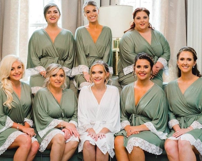 Bridesmaid Robes set of 7, Bridesmaid Robes Set of 8, Bridesmaid Robes Set of 9, Bridesmaid Robes Set of 10, Monogram Robes mix and match