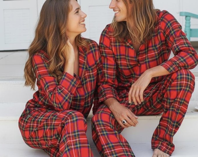 Personalized Family Christmas Pajamas | Monogram Matching Holiday PJ Set for Women, Men & Dogs | Custom Xmas PJs Gift