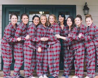 Plaid Pajama, Flannel Pajama, Bridal Pajama, Buffalo plaid, Flannel Pajama set, Bridesmaid Pajamas, Holiday Pajamas, Bride Pajamas