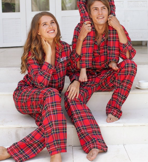 Family Christmas Pajamas Personalized Holiday Pjs Pajama Pants Monogrammed  Holiday Pajamas Matching Christmas Pjs Couple Pajamas 
