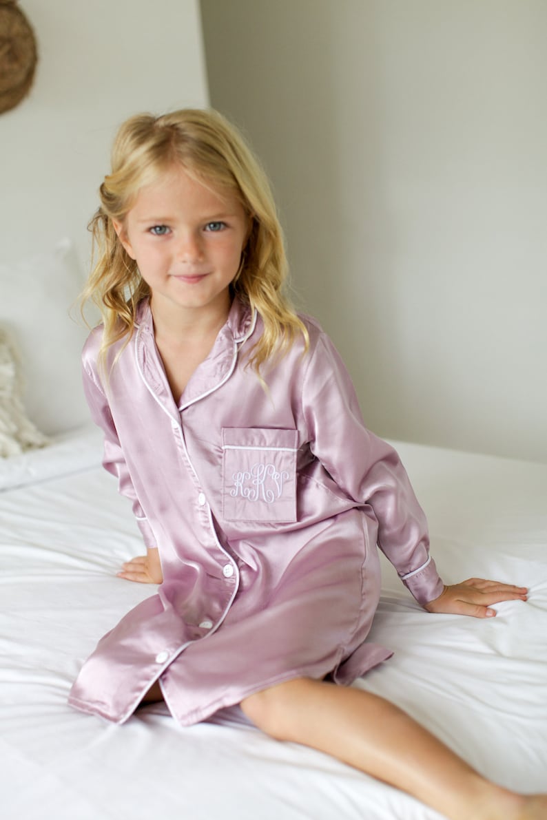 Flower Girl Robe Flower Girl Pajamas Junior Bridesmaid Robe Etsy