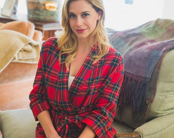 Plaid top bridesmaid robes