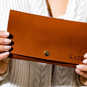 Personalized Bridesmaids Gift, Women's Leather Wallet, Slim Leather Wallet, Slim wallet, Christmas Gift for Her, Wristlet Purse