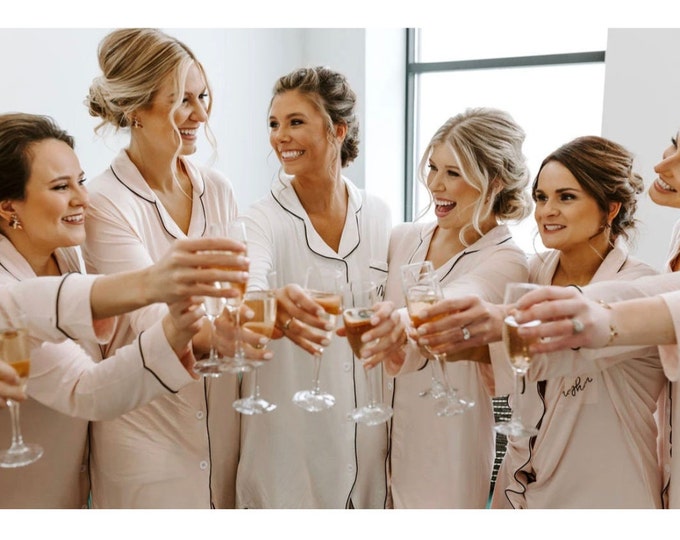 Personalized Bridesmaid Pajamas Personalized Sleep Shirts Bridesmaid Pajamas Bridesmaid Button Down Shirts w/ Name Getting Ready