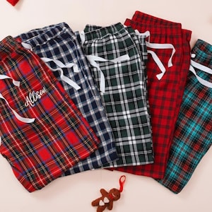 Pijamas navideños familiares Pijamas navideños personalizados Pantalones de pijama navideños / Pijamas navideños con monograma / Pijamas navideños a juego / Pijamas para parejas