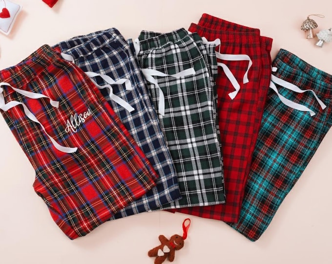 Family Christmas pajamas Personalized Holiday PJs pajama pants | Monogrammed Holiday pajamas | Matching Christmas PJs | Couple Pajamas