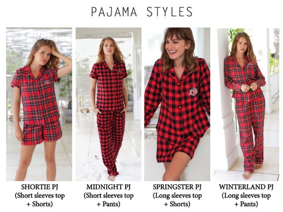 Flannel Pajama, Plaid Pajama, Bridal Pajama, Buffalo Plaid