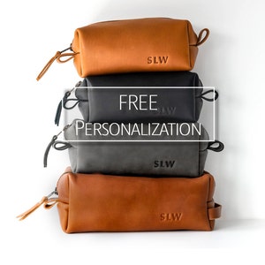 Personalized leather dopp kit, Mens leather toiletry bag, Mens dopp kit, Groomsmen Gift Mens Toiletry Bag, Personalized Groomsmen Gift
